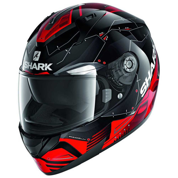 CASCO SHARK RIDILL 2 BERSEK *MICA TRANSPARENTE*, RED